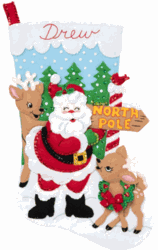 Bucilla: North Pole Santa, felt applique Christmas stocking kit<br><font color=red>New for 2026</font>