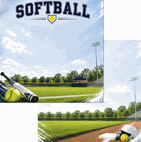 Softball, DS scrapbook paper (Scrapbook Customs)