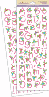 Alphabet, Miss Elizabeth's 2-Sided Clear Stickers, 4.25"x11" Sheet, Flower Girl's Alphabet