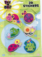 Frog & Flowers, 3-D stickers (Fun 4 One)<br><font color=red>50% off</font>