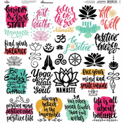 Namaste, 12x12" Yoga cardstock scrapbook stickers (Reminisce)
