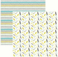 Bohemian Collection, Boho Feathers, double-sided, scrapbook paper (Ella & Viv)<br><font color=red>25% off</font> 