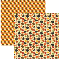 Happy Fall Collection, Thanksgiving Feast, double-sided, scrapbook paper (Reminisce)<br><font color=red>25% off</font>