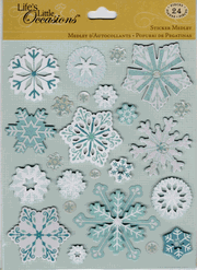 Snowflakes - Sticker Medley, 3D scrapbook stickers (K&Company)