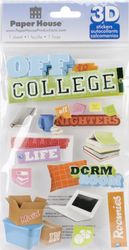Off to College, 3-D scrapbook stickers, 7x4" (Paper House) 