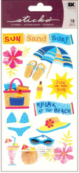 Sun, Surf & Sand, 4" x 7" scrapbook stickers (Sticko)<br><font color=red>25% off</font>