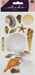 Seashells, 4x7", scrapbook stickers (Sticko)