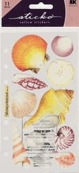 Vellum Seashells, 4x7", scrapbook stickers (Sticko)