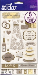 Flip Pack Stickers, Wedding, 235 scrapbook stickers (Sticko)<br><font color=red>25% off</font> 