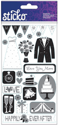 Wedding, Love You More, 4" x 7" scrapbook stickers (Sticko)<br><font color=red>25% off</font>