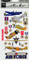Air Force WWII Vintage, 4x7", scrapbook stickers (Sticko)