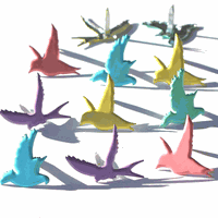 Flying Birds, scrapbook brads, 12/pk (Eyelet Outlet)  