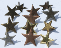 Stars: Gold, Silver, Copper, scrapbook brads, 12/pk (Eyelet Outlet)  
