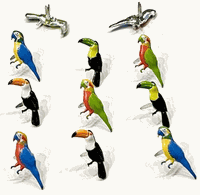Tropical Birds: Toucans & Parrots , scrapbook brads, 12/pk (Eyelet Outlet)  