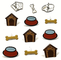 Dog House, Bowl & Bones, scrapbook brads, 12/pk (Eyelet Outlet)  