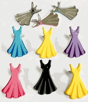 Dress, scrapbook brads, 12/pk (Eyelet Outlet)  