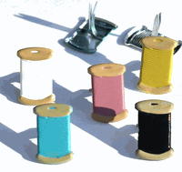 Spools of Thread, scrapbook brads, 12/pk (Eyelet Outlet)  