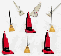 Broom & Vacuum, scrapbook brads, 12/pk (Eyelet Outlet) 