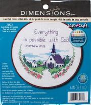 Everything is Possible with God, counted cross stitch kit 6" Hoop (Dimensions)