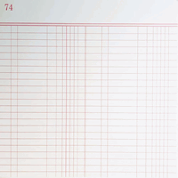 Red Lined Ledger, double-sided, scrapbook paper (Jean Bowlin)