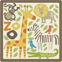 The Wild - Zoo, Self-adhesvie DieCut Stickers, 12x12", scrapbook stickers (Reminisce)