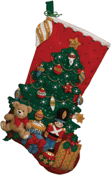 Bucilla: Under the Tree, Christmas stocking felt applique kit<br><font color=red>New for 2026</font>