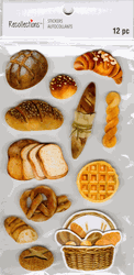 Bread variety, 3D scrapbook stickers 4x7" (Recollections)<br><font color=red>40% off</font>
