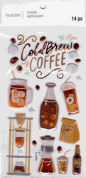 Coffee Cold Brew, 3D scrapbook stickers 4x7" (Recollections)<br><font color=red>40% off</font>