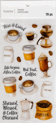 Coffee: Rise & Grind, 3D scrapbook stickers 4x7" (Recollections)<br><font color=red>40% off</font>
