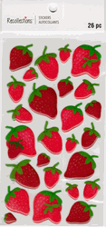Strawberries, glitter, 3D scrapbook stickers 4x7" (Recollections)<br><font color=red>40% off</font>