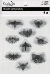 Halloween: Black Butterflies & Flying Insects, HOLOGRAM scrapbook stickers 4x4" (Recollections)<br><font color=red>40% off</font>