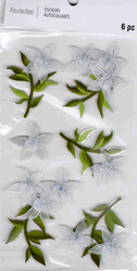 Flowers, WHITE, 3D scrapbook stickers 4x7" (Recollections)<br><font color=red>40% off</font>