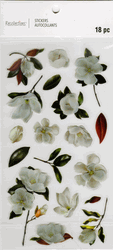 Flowers WHITE, 3D scrapbook stickers 4x7", 18/pk (Recollections)<br><font color=red>40% off</font>
