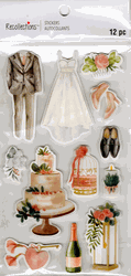 Wedding Day, 3D scrapbook stickers 4x7" (Recollections)<br><font color=red>40% off</font>