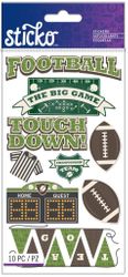 Football Words & Icons, 4x7" scrapbook stickers (Sticko)
