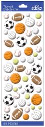 Sports Balls, 3" x 8" Dimensional scrapbook stickers (Sticko)<br><font color=red>25% off</font>