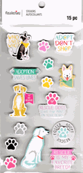 Pets, Adopted, 3D scrapbook stickers 4x7" (Recollections)<br><font color=red>40% off</font>