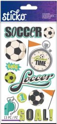 Soccer Words & Icons, 4" x 7" scrapbook stickers (Sticko)<br><font color=red>25% off</font>