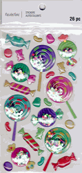 Lollipops, 3D scrapbook stickers 4x7" (Recollections)<br><font color=red>40% off</font>
