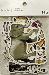 Animal Theme, 24 LARGE scrapbook stickers 4x6" (Recollections)<br><font color=red>40% off</font>