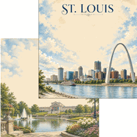 St. Louis, MO, double sided, scrapbook paper (Scrapbook Customs)
