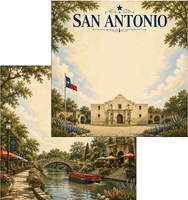 San Antonio, Texas, double sided, scrapbook paper (Scrapbook Customs)