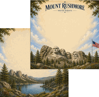 Mount Rushmore, double sided, scrapbook paper (Scrapbook Customs)