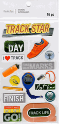 Track Star, 3D scrapbook stickers 4x7" (Recollections)<br><font color=red>40% off</font>
