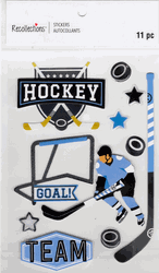 Hockey, 3D scrapbook stickers 4x7" (Recollections)<br><font color=red>40% off</font>
