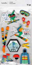 Let's Ski, 3D scrapbook stickers 4x7" (Recollections)<br><font color=red>40% off</font>