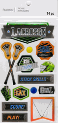 Lacrosse, 3D scrapbook stickers 4x7" (Recollections)<br><font color=red>40% off</font>