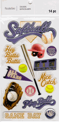 Softball, 3D scrapbook stickers 4x7" (Recollections)<br><font color=red>40% off</font>