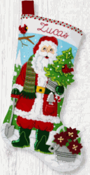 Bucilla: Santa's Gardening Magic, Christmas stocking felt applique kit<br><font color=red>New for 2026</font>
