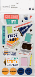 College Life, 3D scrapbook stickers 4x7" (Recollections) 